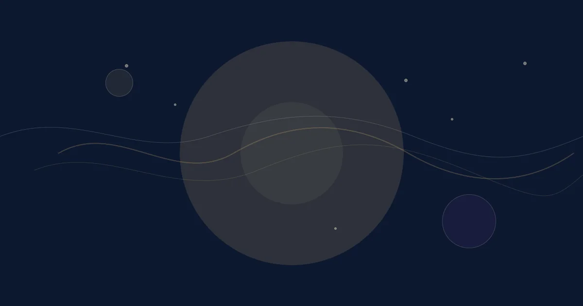Ondas sonoras douradas em céu azul-marinho com estrelas, lua e brilho celeste sem texto