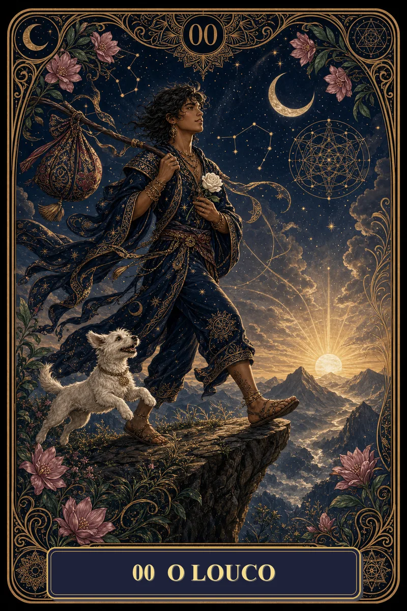 Carta O Louco do Tarot da Bruxa, arcano 0