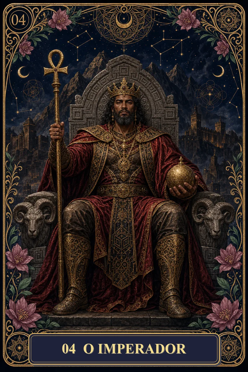 Carta O Imperador do Tarot da Bruxa, arcano 4