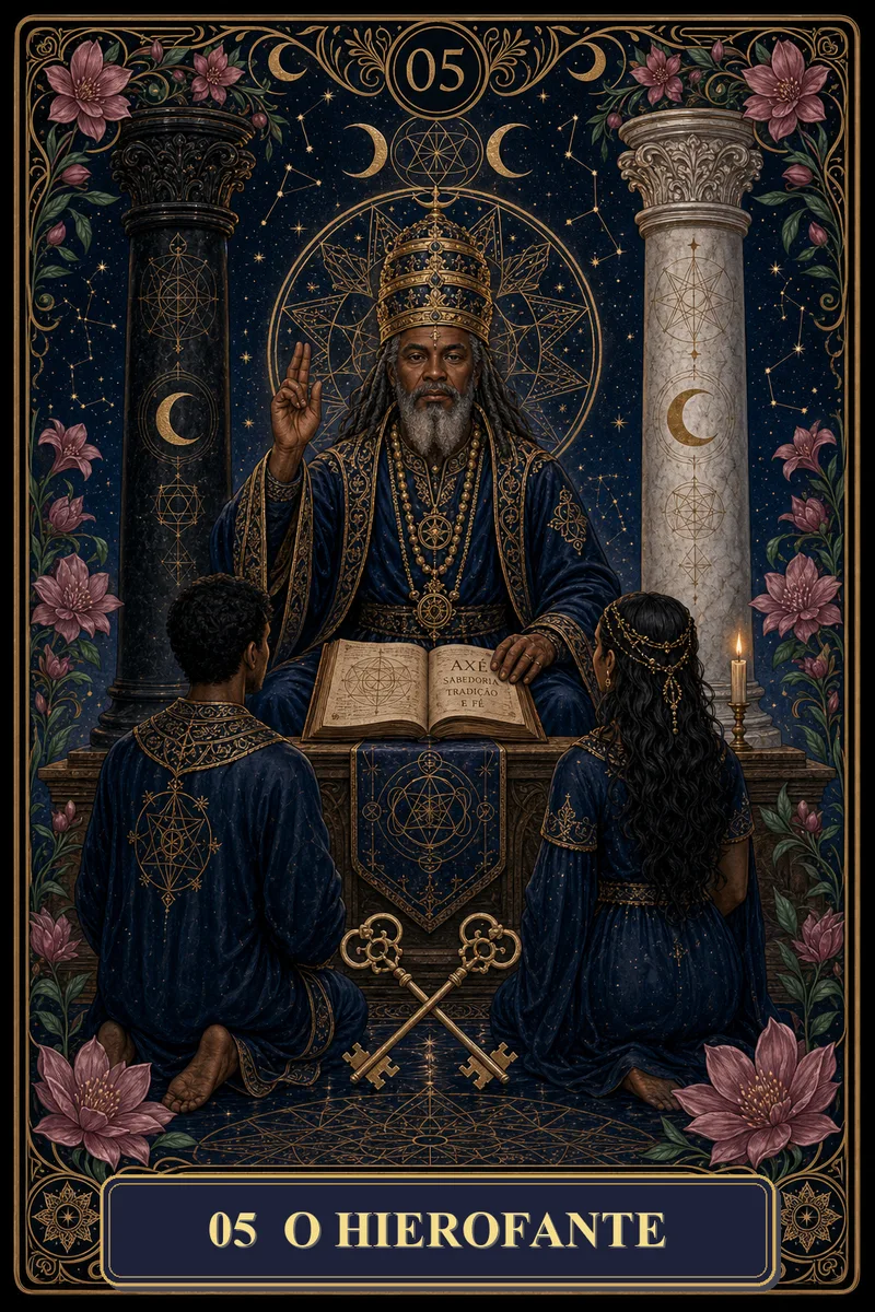 Carta O Hierofante do Tarot da Bruxa, arcano 5