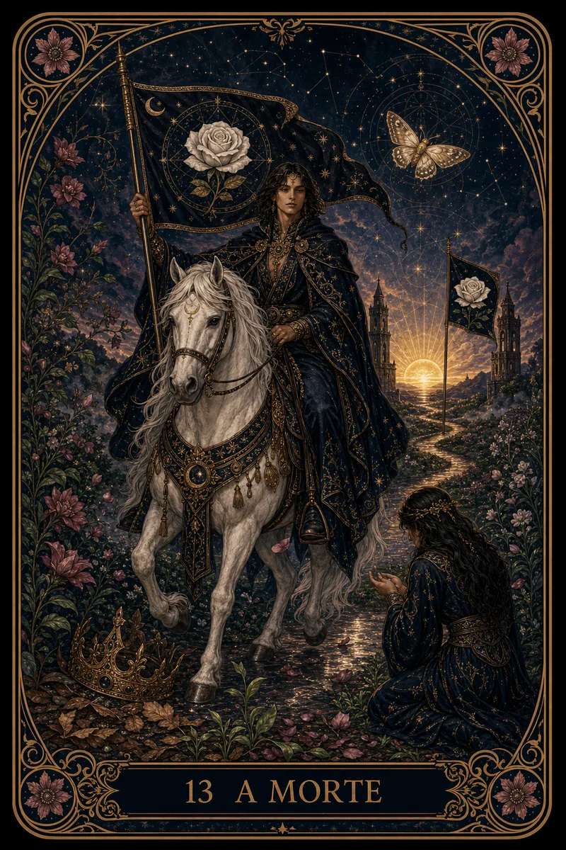 Carta A Morte do Tarot da Bruxa, arcano 13