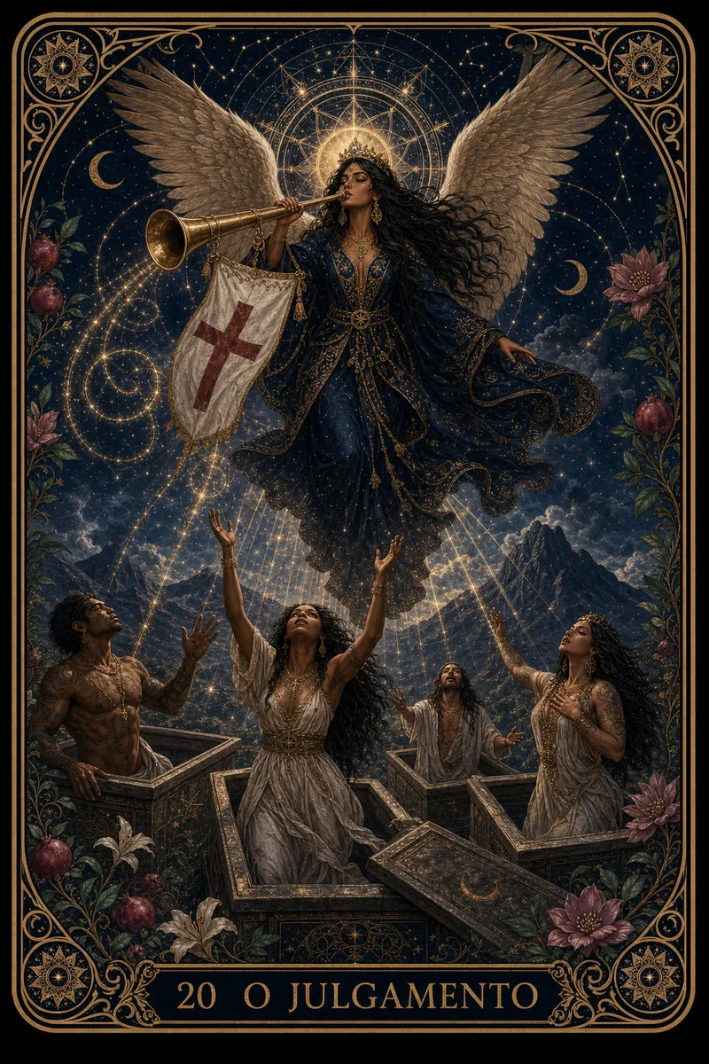 Carta O Julgamento do Tarot da Bruxa, arcano 20